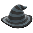 Animal Crossing mage's striped hat|Black Image