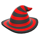 mage's striped hat Red