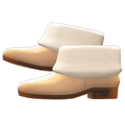 Faux-fur Ankle Booties Beige