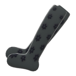Flowery-dot Tights Black