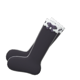 Frilly Knee-high Socks Black