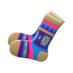 Geometric-print Socks Beige