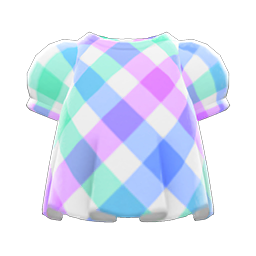 Plaid Puffed-Sleeve Shirt