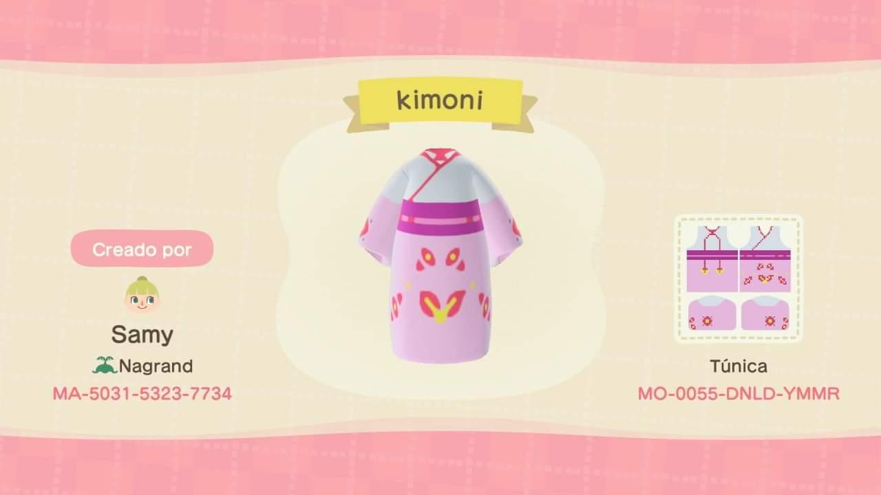 Animal Crossing Design Code: MO-0055-DNLD-YMMR Kimoni Pink