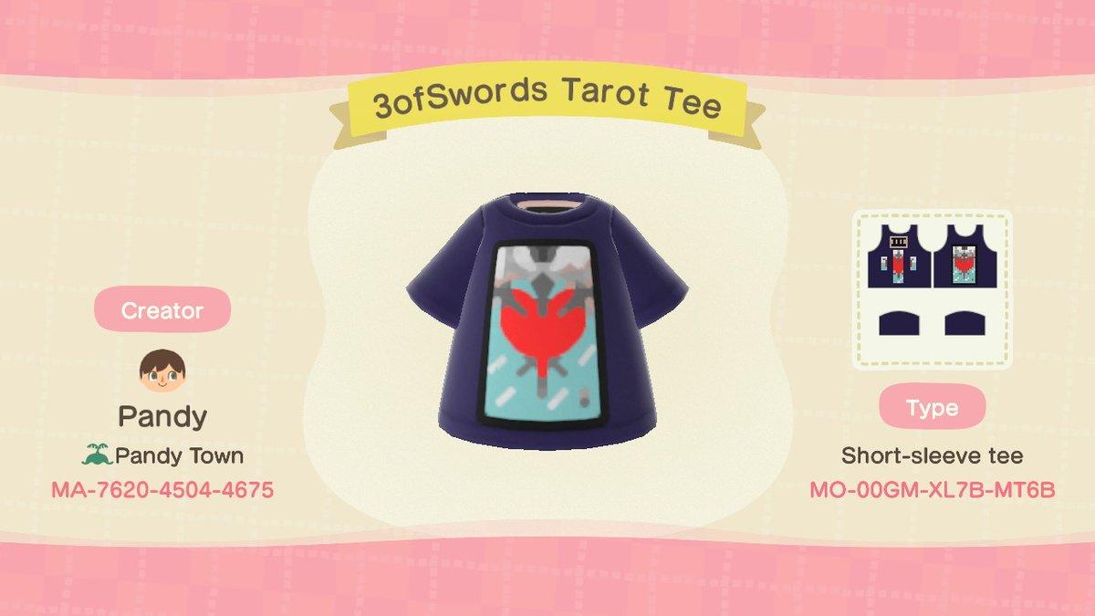 Animal Crossing Design Code: MO-00GM-XL7B-MT6B 3ofSwords Tarot Tee