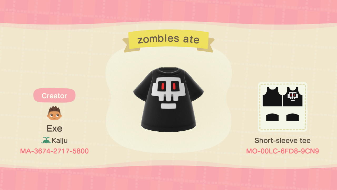 Animal Crossing Design Code: MO-00LC-6FD8-9CN9 Zombies Ate2