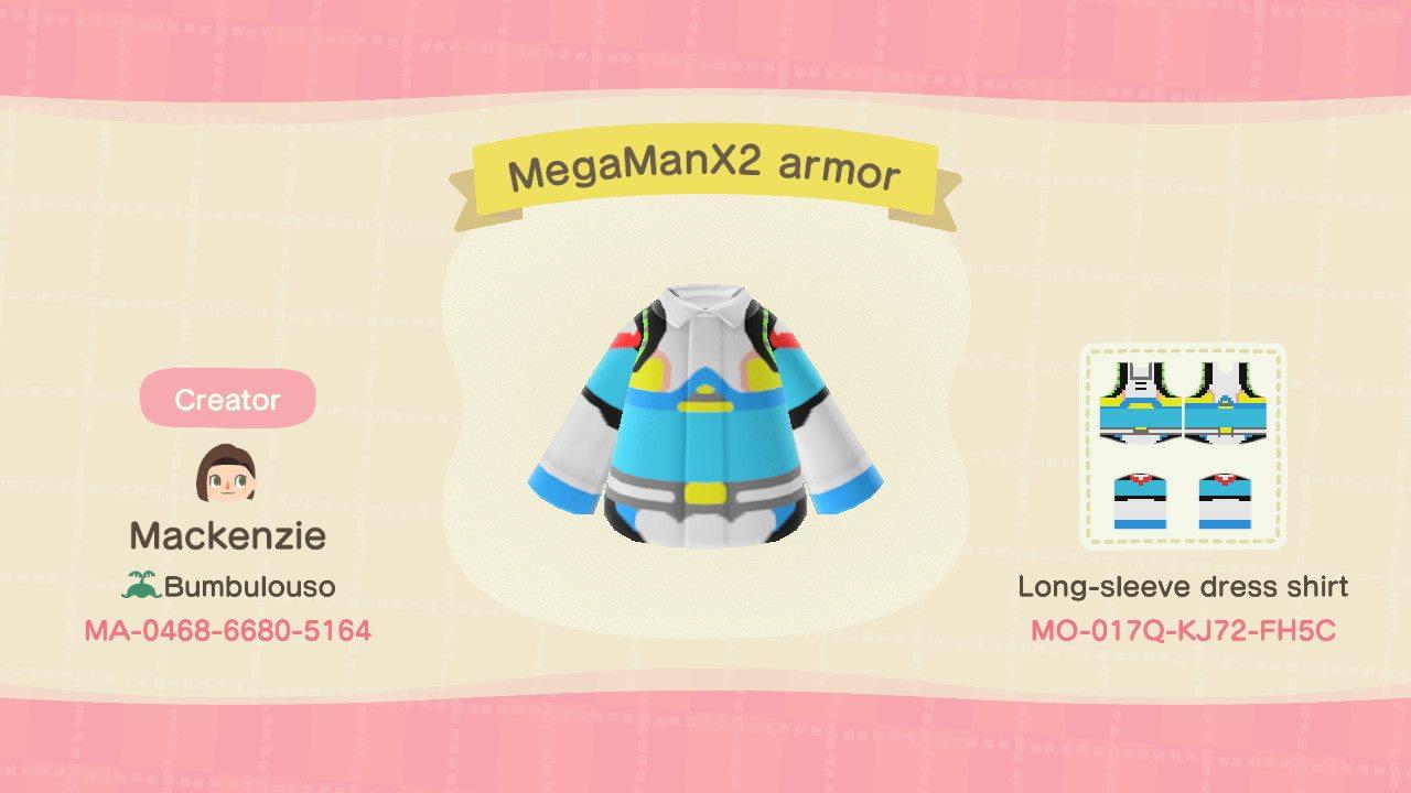 Animal Crossing Design Code: MO-017Q-KJ72-FH5C MegaMan X2 armor