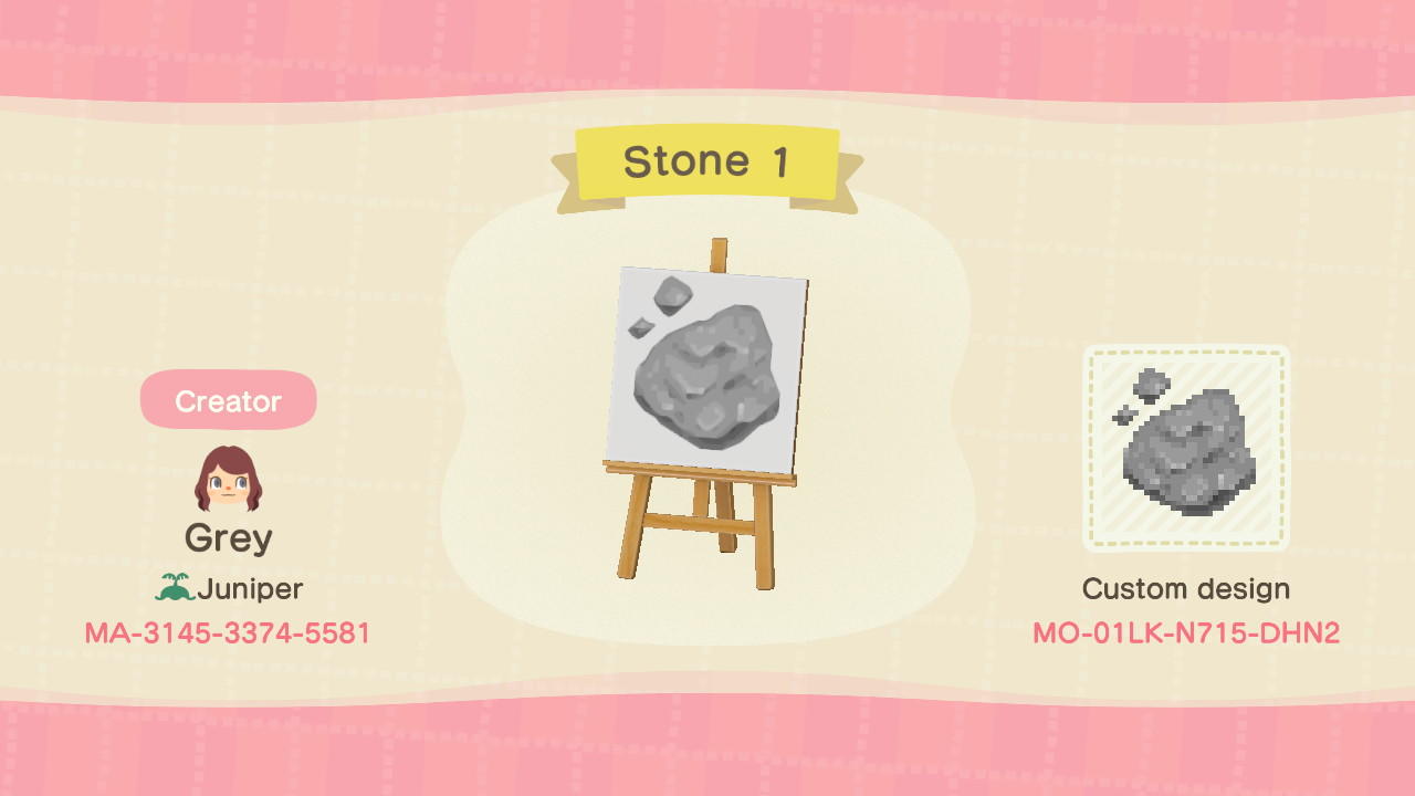 Animal Crossing Design Code: MO-01LK-N715-DHN2 Stone 1