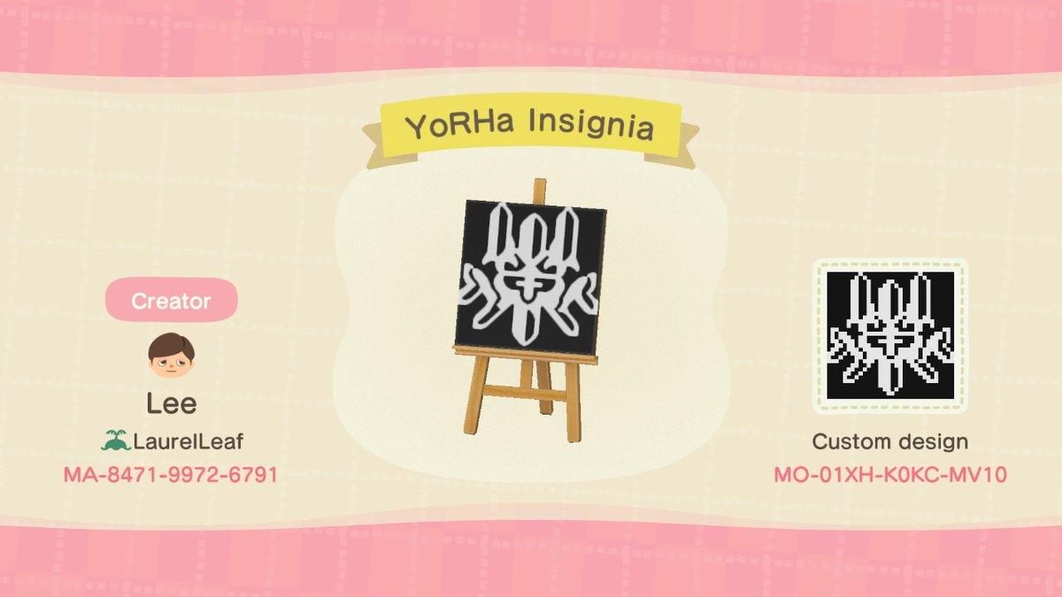 Animal Crossing Design Code: MO-01XH-K0KC-MV10 YoRHA Insignia