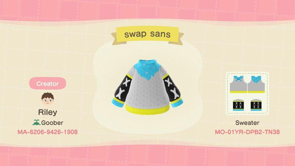 Animal Crossing Design Code: MO-01YR-DPB2-TN38 Swap Sans
