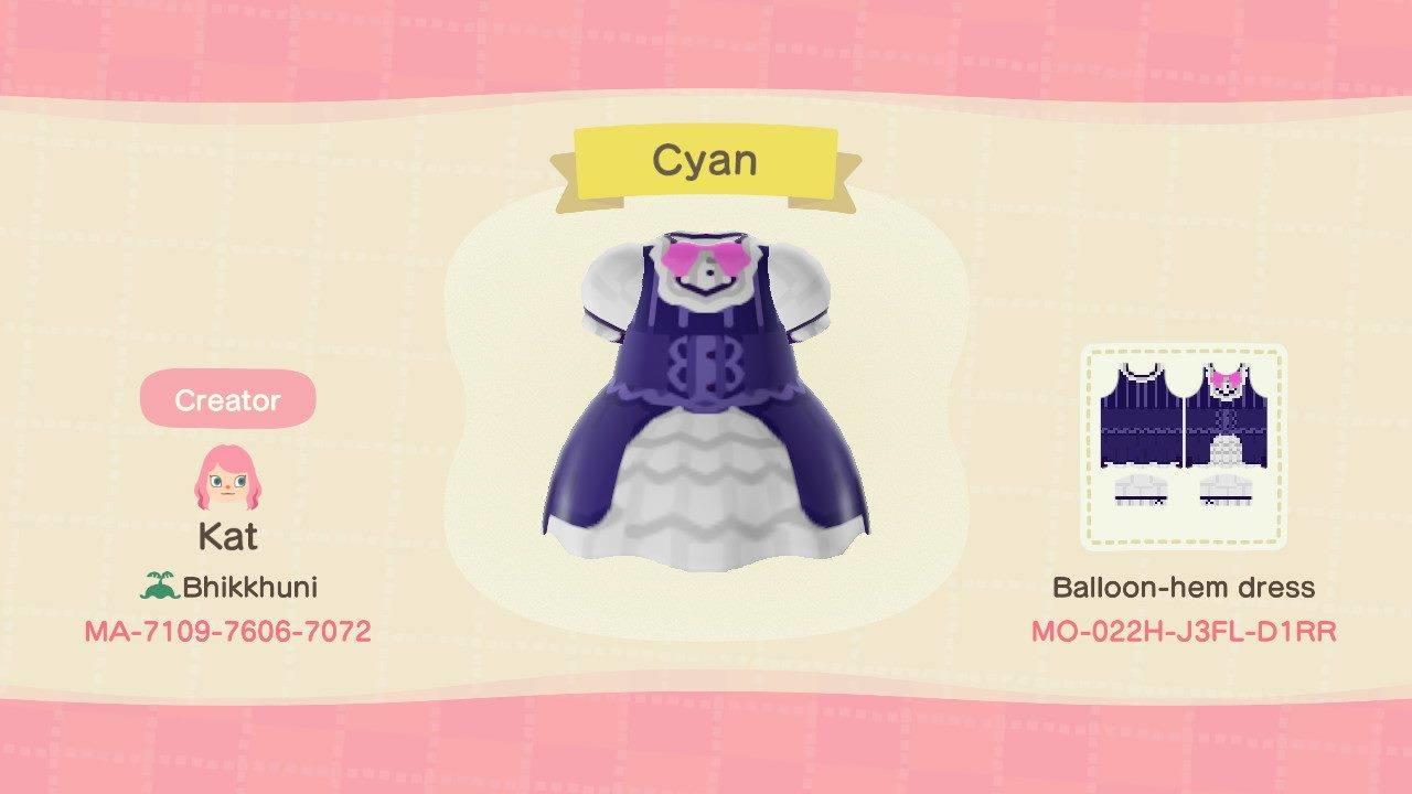 Animal Crossing Design Code: MO-022H-J3FL-D1RR Cyan