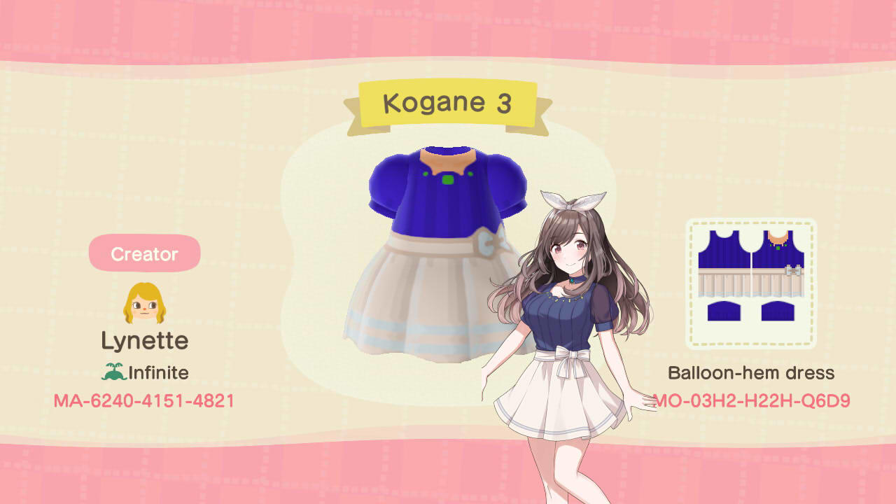 Animal Crossing Design Code: MO-03H2-H22H-Q6D9 Kogane 3