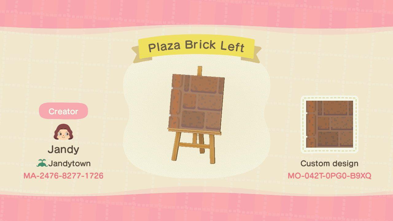 Animal Crossing Design Code: MO-042T-0PG0-B9XQ Plaza Brick Left