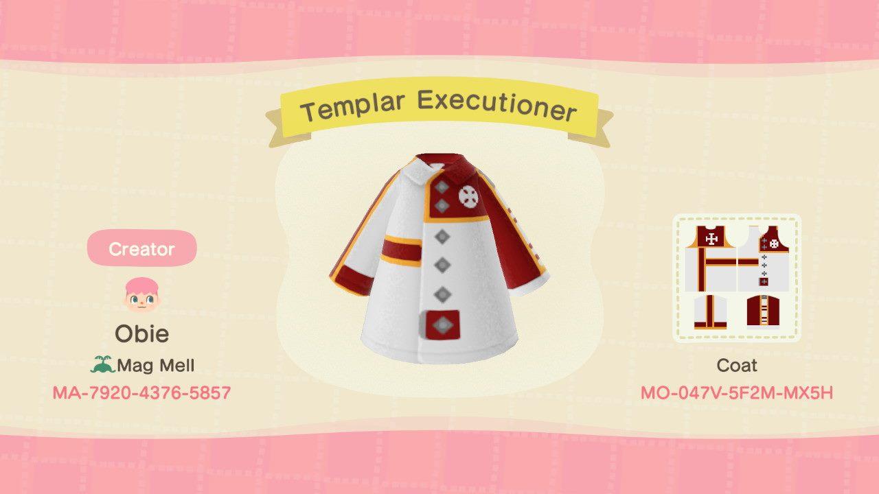 Animal Crossing Design Code: MO-047V-5F2M-MX5H Templar Executioner