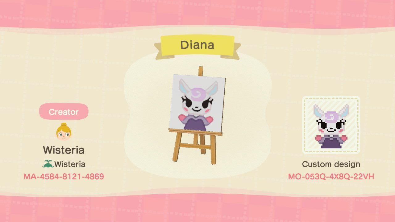 Animal Crossing Design Code: MO-053Q-4X8Q-22VH Diana