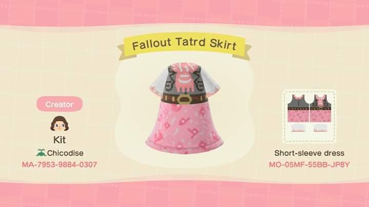 Animal Crossing Design Code: MO-05MF-55BB-JP8Y Fallout Tattered Ski