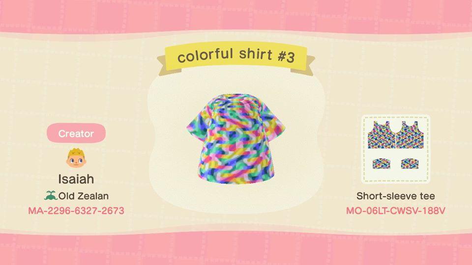 Animal Crossing Design Code: MO-06LT-CWSV-188V colorful shirt #3