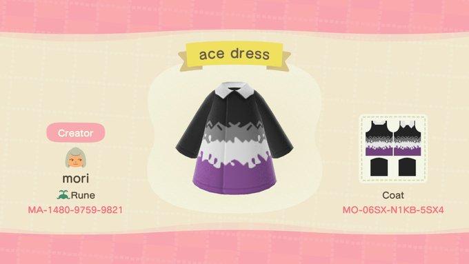 Animal Crossing Design Code: MO-06SX-N1KB-5SX4 ace dress