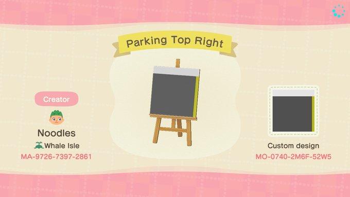 Animal Crossing Design Code: MO-0740-2M6F-52W5 Parking Top Right