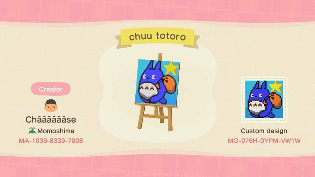 Animal Crossing Design Code: MO-076H-0YPM-VW1W Chuu Totoro