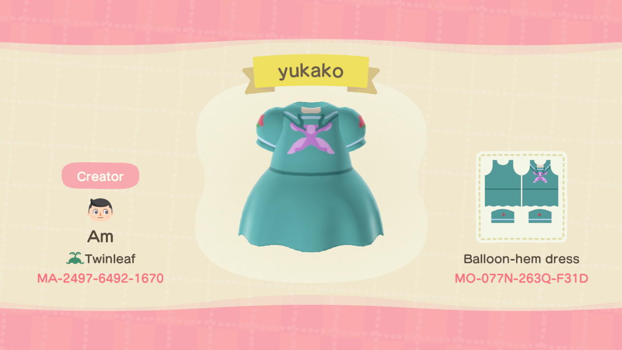 Animal Crossing Design Code: MO-077N-263Q-F31D Yukako