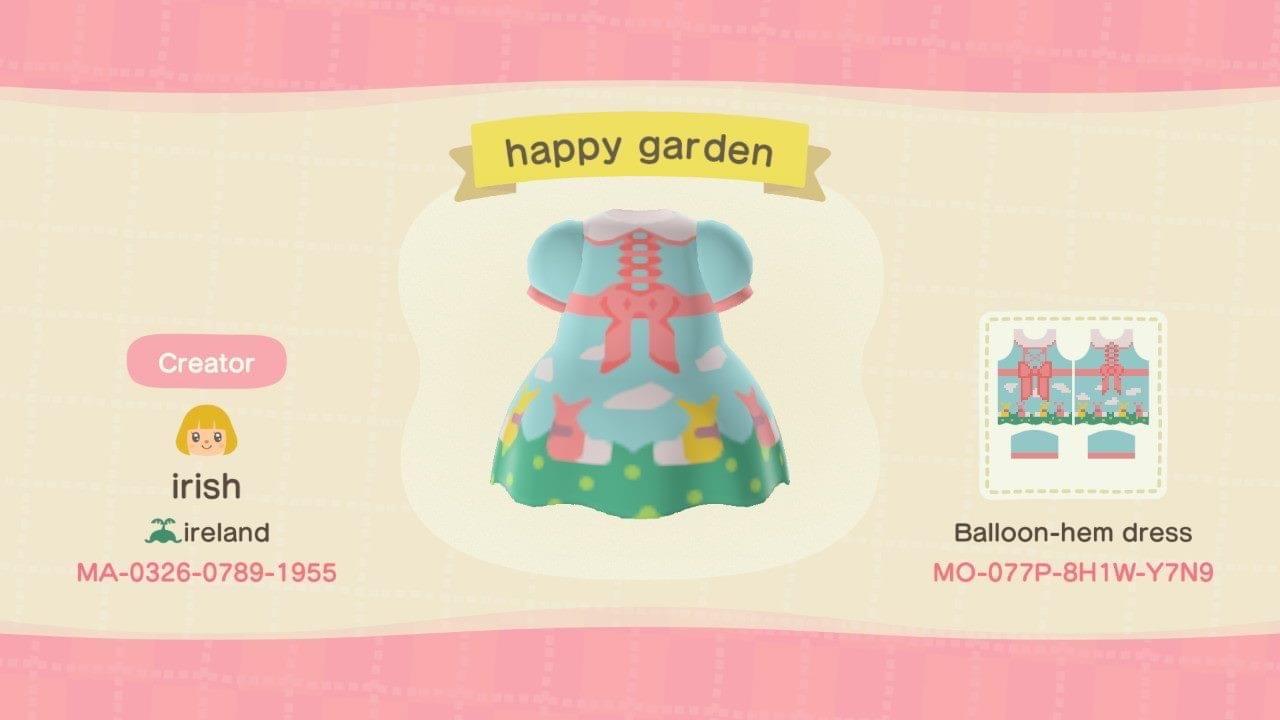 Animal Crossing Design Code: MO-077P-8H1W-Y7N9 ap happy garden