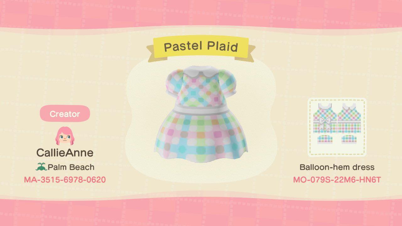 Animal Crossing Design Code: MO-079S-22M6-HN6T Pastel Plaid