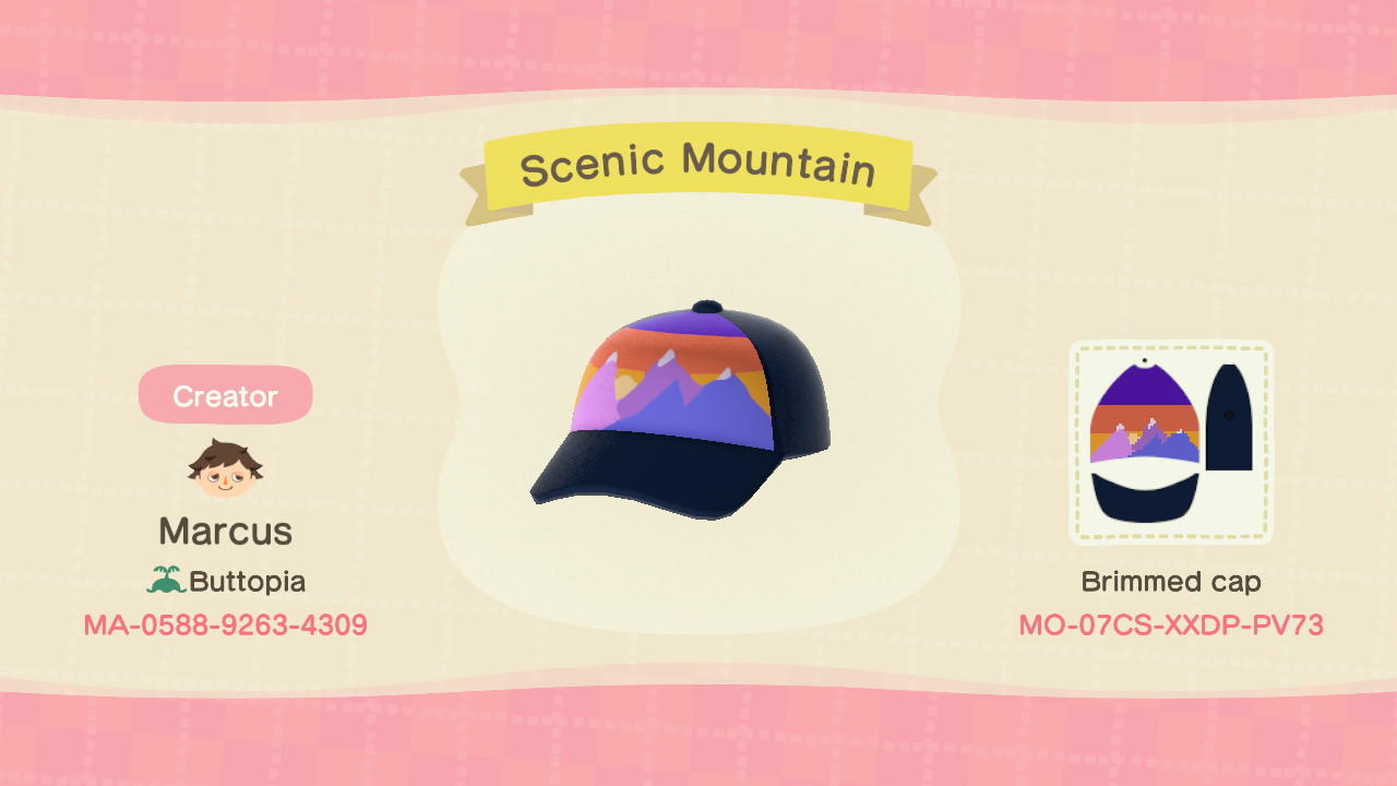 Animal Crossing Design Code: MO-07CS-XXDP-PV73 Scenic Mountains