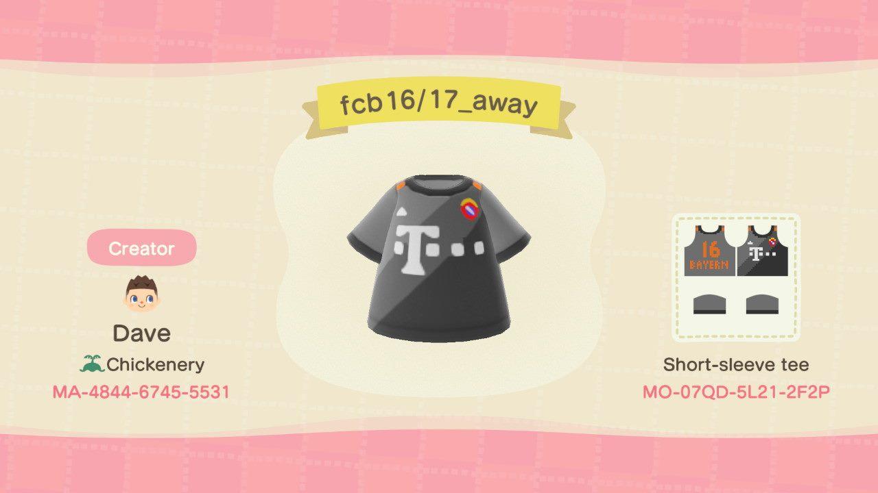 Animal Crossing Design Code: MO-07QD-5L21-2F2P FC Bayern 16/17 Away