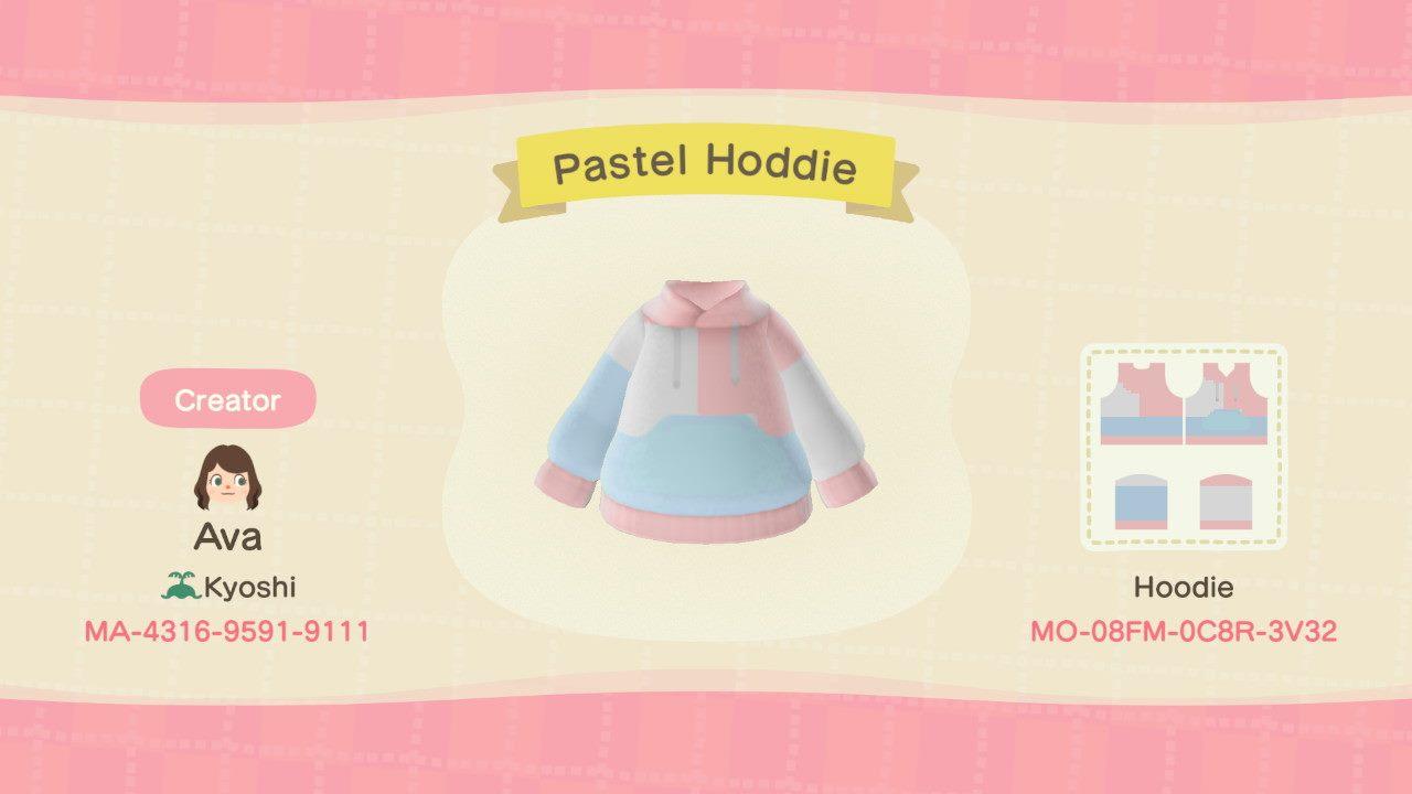 Animal Crossing Design Code: MO-08FM-0C8R-3V32 Pastel Hoddie