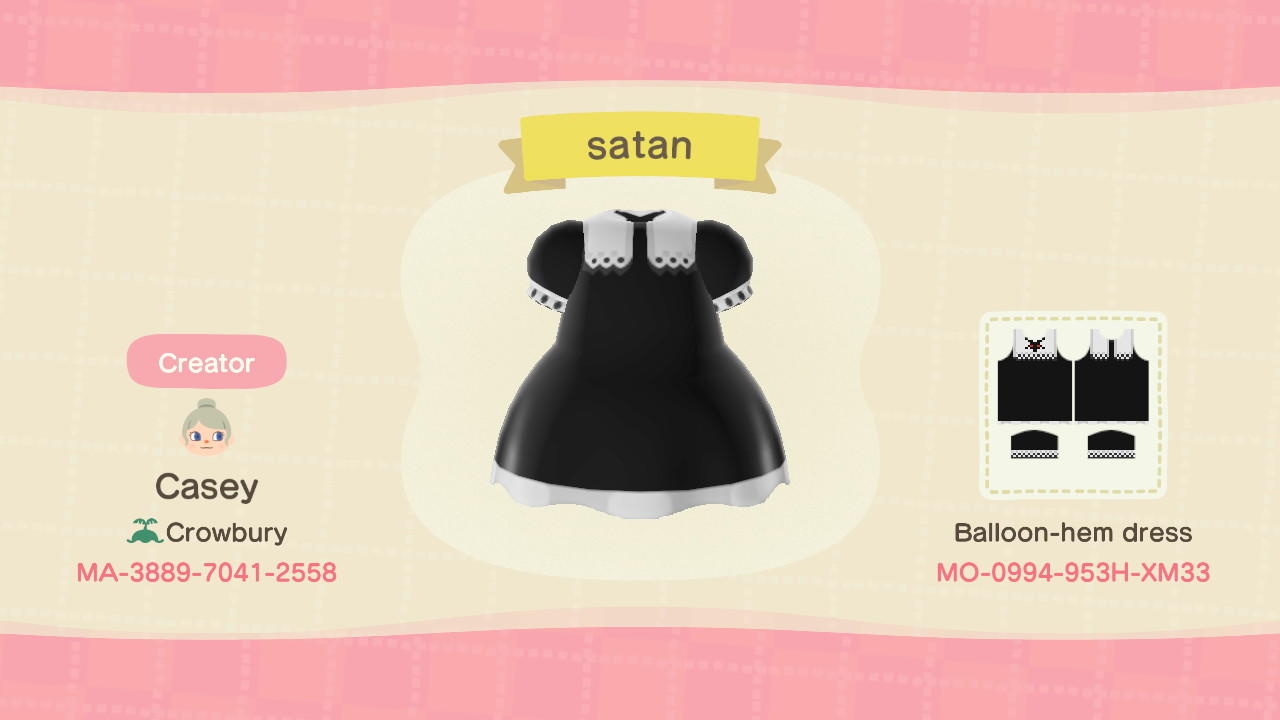 Animal Crossing Design Code: MO-0994-953H-XM33 Satan