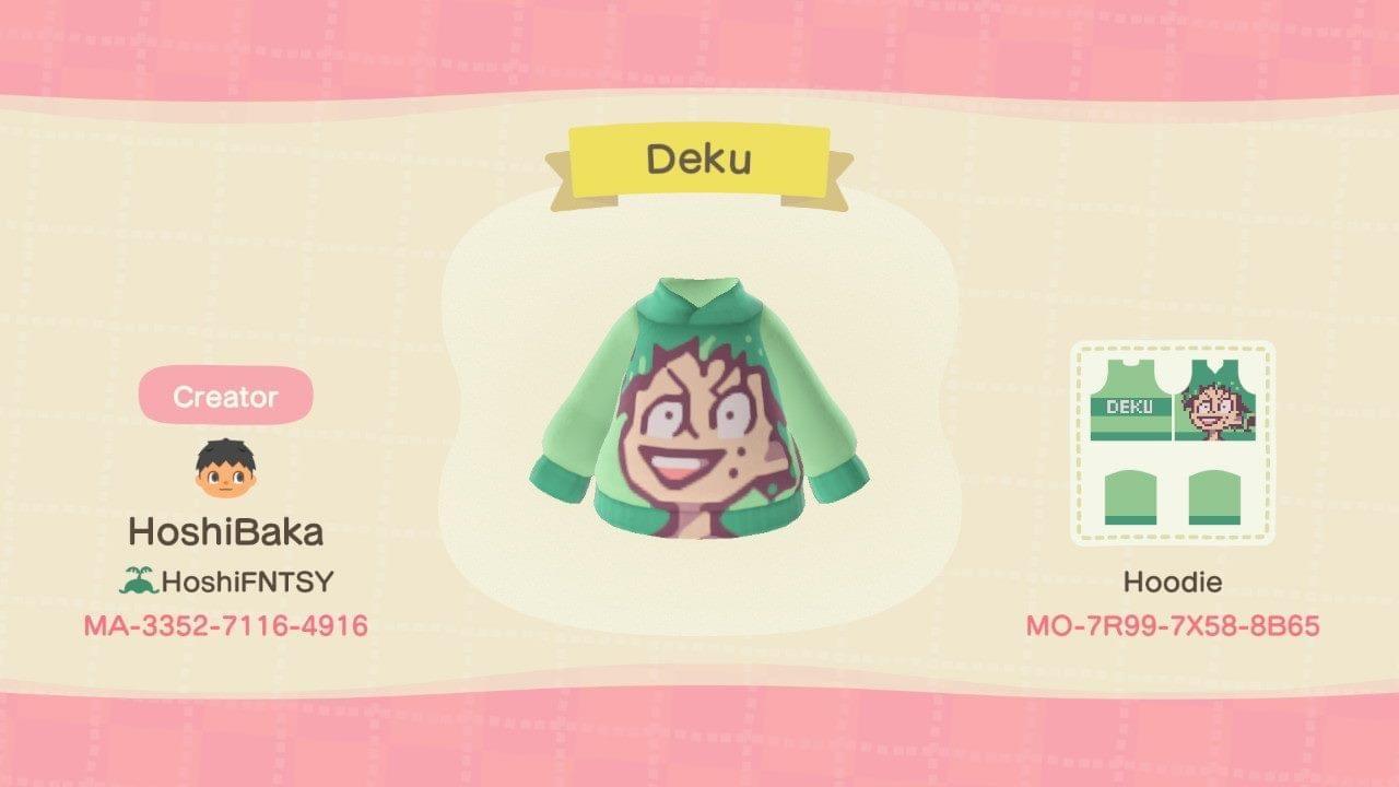 Animal Crossing Design Code: MO-09D8-8450-02E5 Deku HeadBang Face