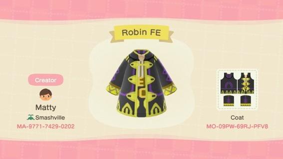 Animal Crossing Design Code: MO-09PW-69RJ-PFV8 Robin FE