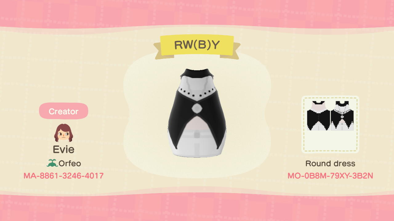 Animal Crossing Design Code: MO-0B8M-79XY-3B2N BlakeBelladonna RWBY