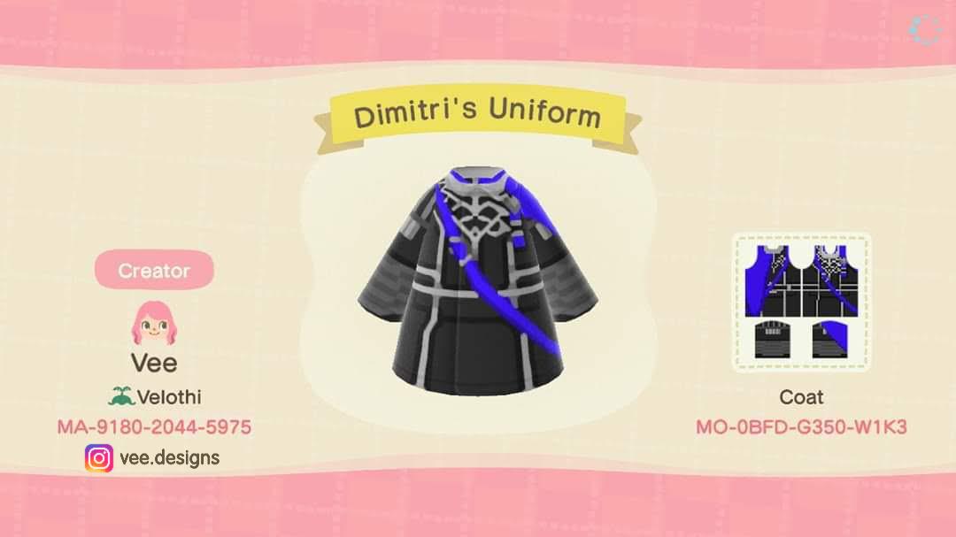 Animal Crossing Design Code: MO-0BFD-G350-W1K3 Dimitris Uniform