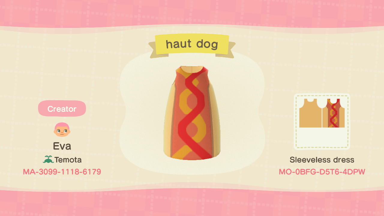 Animal Crossing Design Code: MO-0BFG-D5T6-4DPW Haut dog