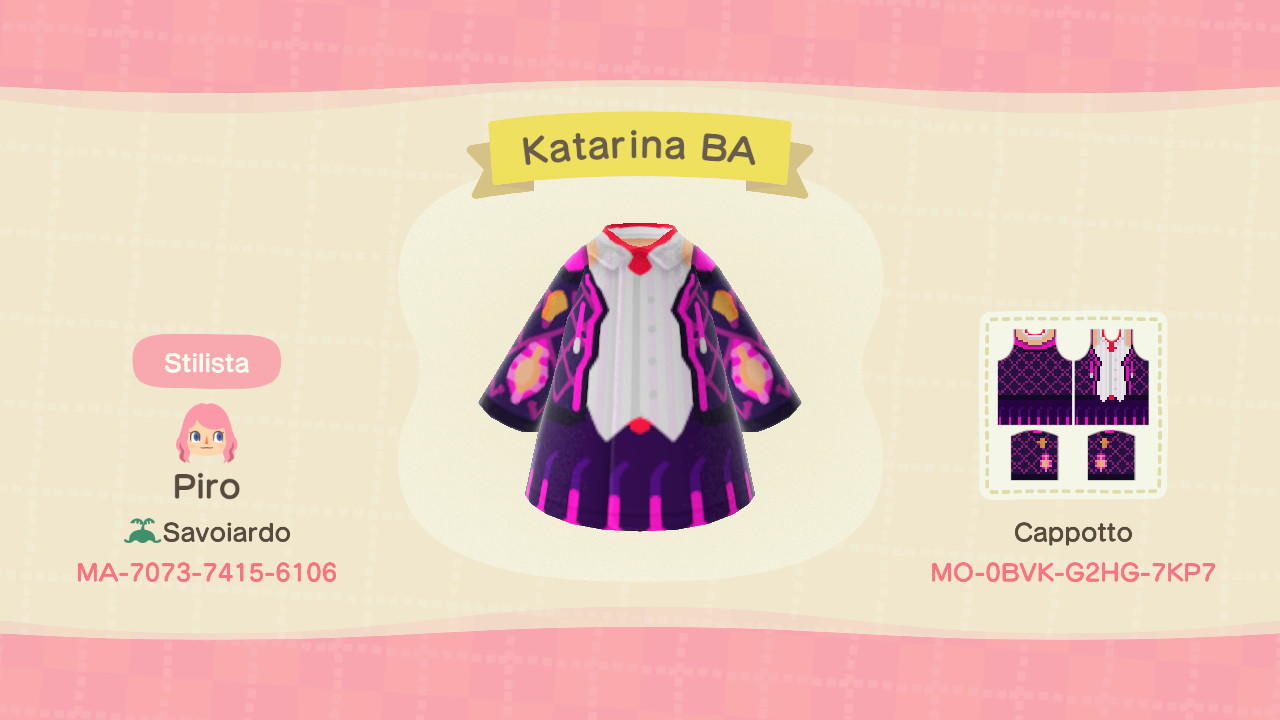 Animal Crossing Design Code: MO-0BVK-G2HG-7KP7 Katarina BA