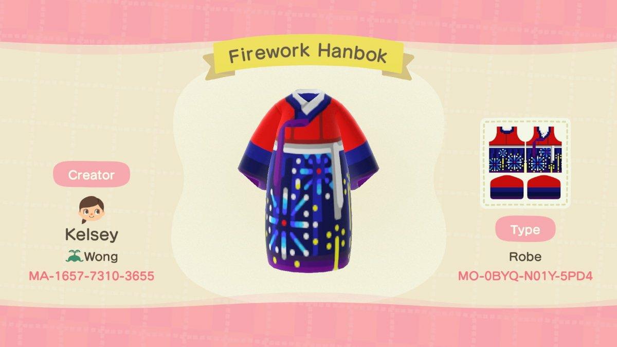 Animal Crossing Design Code: MO-0BYQ-N01Y-5PD4 Firework Hanbok