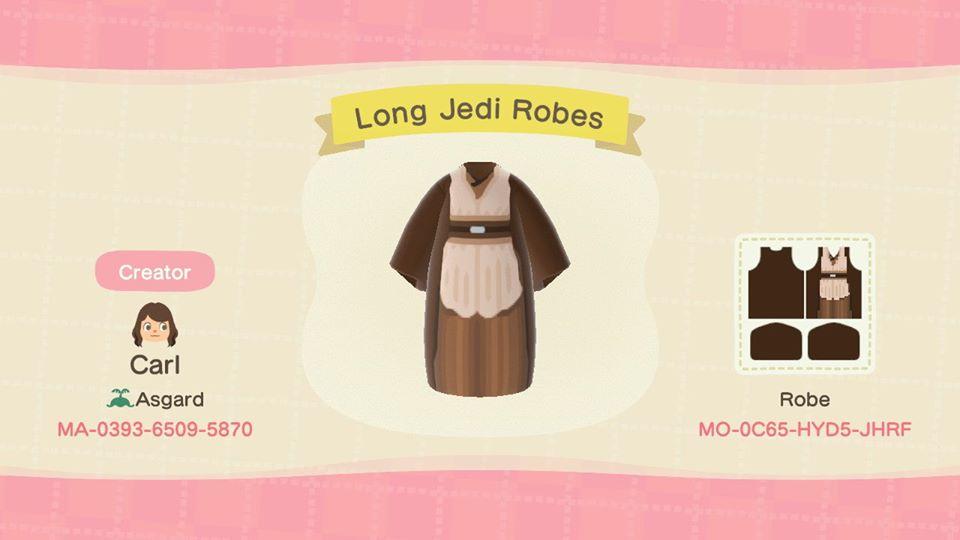 Animal Crossing Design Code: MO-0C65-HYD5-JHRF Long Jedi Robes