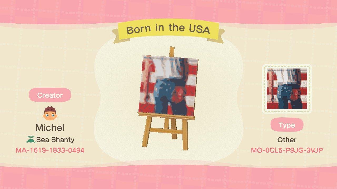 Animal Crossing Design Code: MO-0CL5-P9JG-3VJP Born in the USA