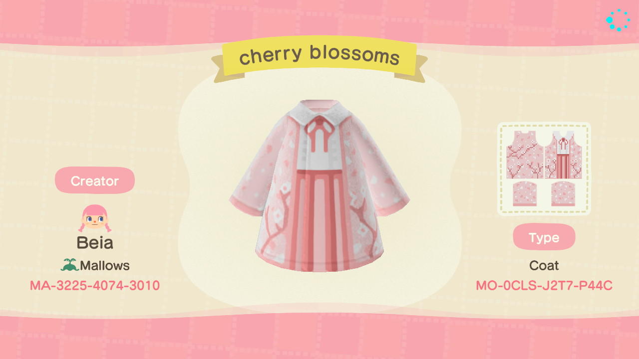 Animal Crossing Design Code: MO-0CLS-J2T7-P44C Cherry Blossoms
