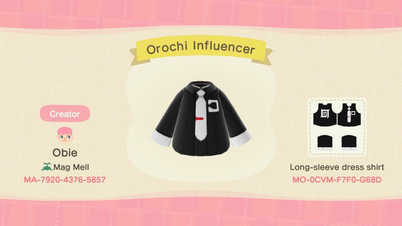 Animal Crossing Design Code: MO-0CVM-F7F0-G68D Orochi Influencer