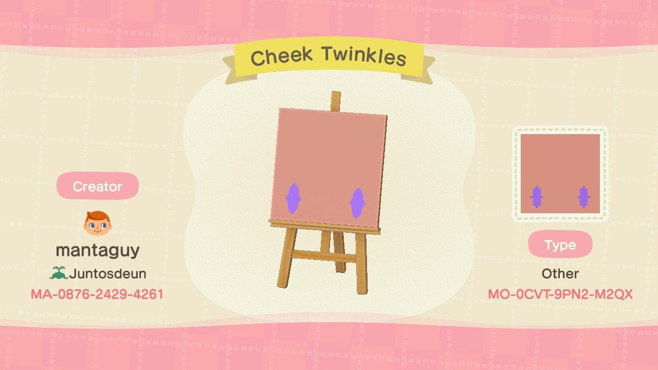 Animal Crossing Design Code: MO-0CVT-9PN2-M2QX Cheek Twinkles