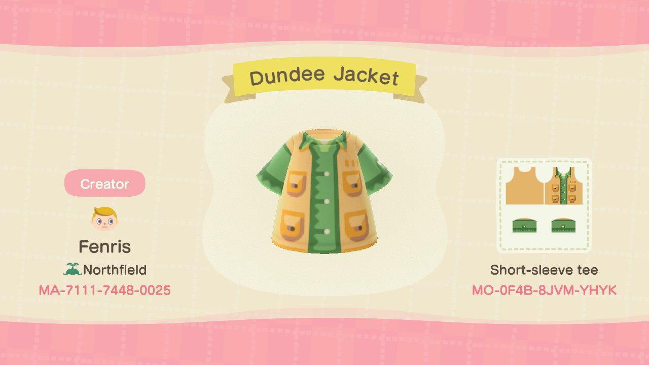 Animal Crossing Design Code: MO-0F4B-8JVM-YHYK Dundee Jacket