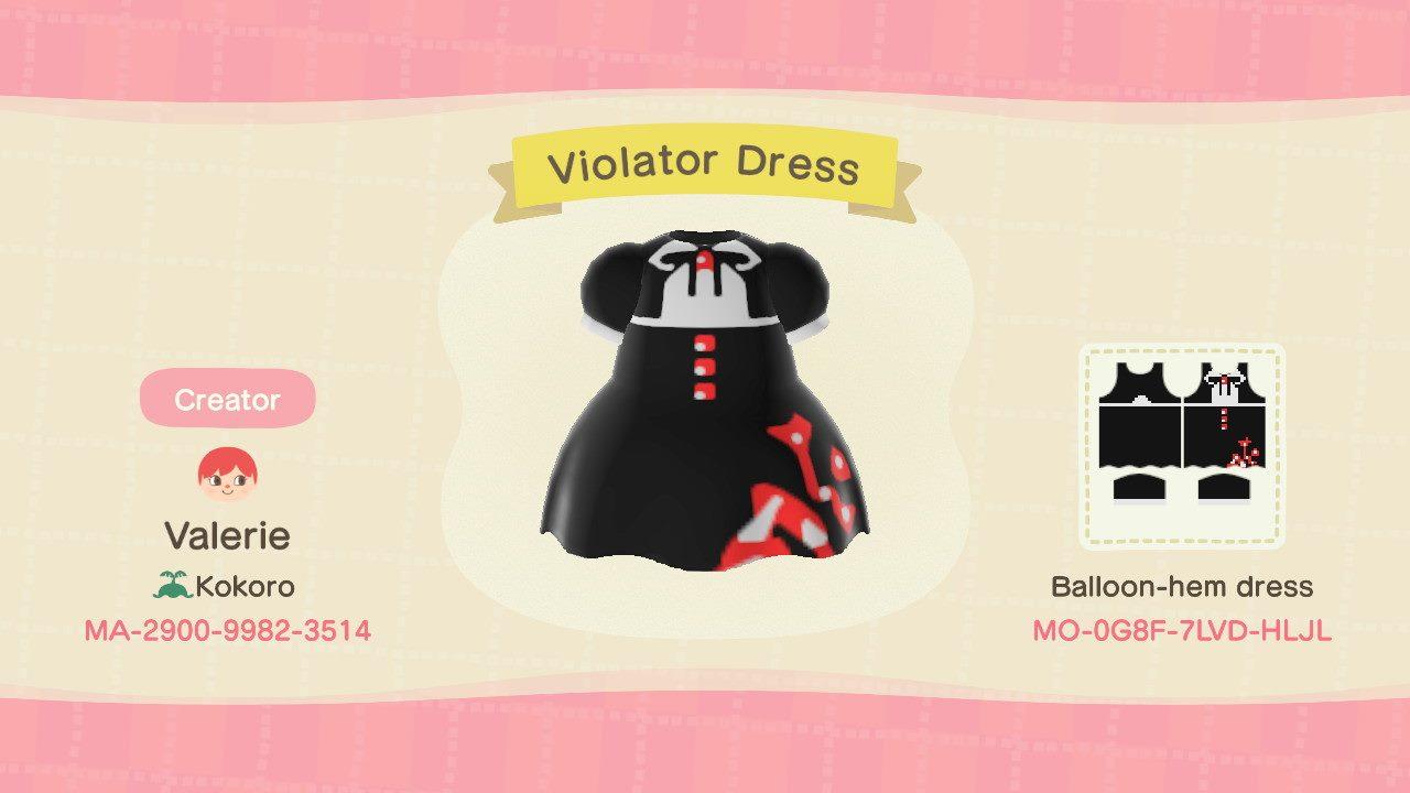 Animal Crossing Design Code: MO-0G8F-7LVD-HLJL Violator Dress