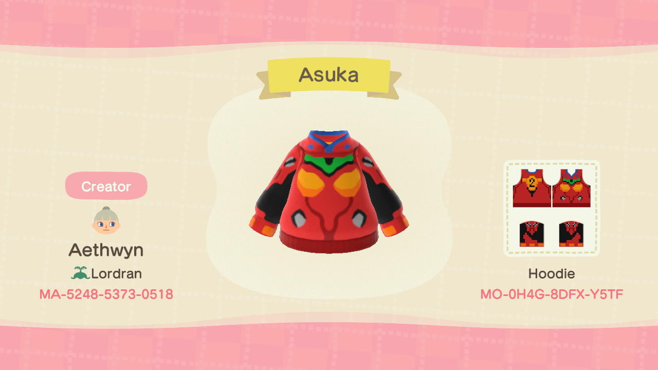 Animal Crossing Design Code: MO-0H4G-8DFX-Y5TF Asuka