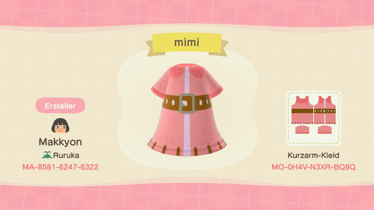 Animal Crossing Design Code: MO-0H4V-N3XR-BQ8Q Digimon2020: Mimi