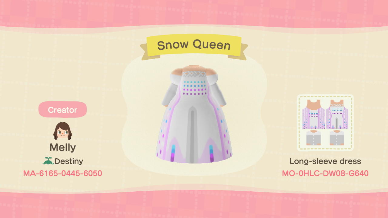 Animal Crossing Design Code: MO-0HLC-DW08-G640 Snow Queen