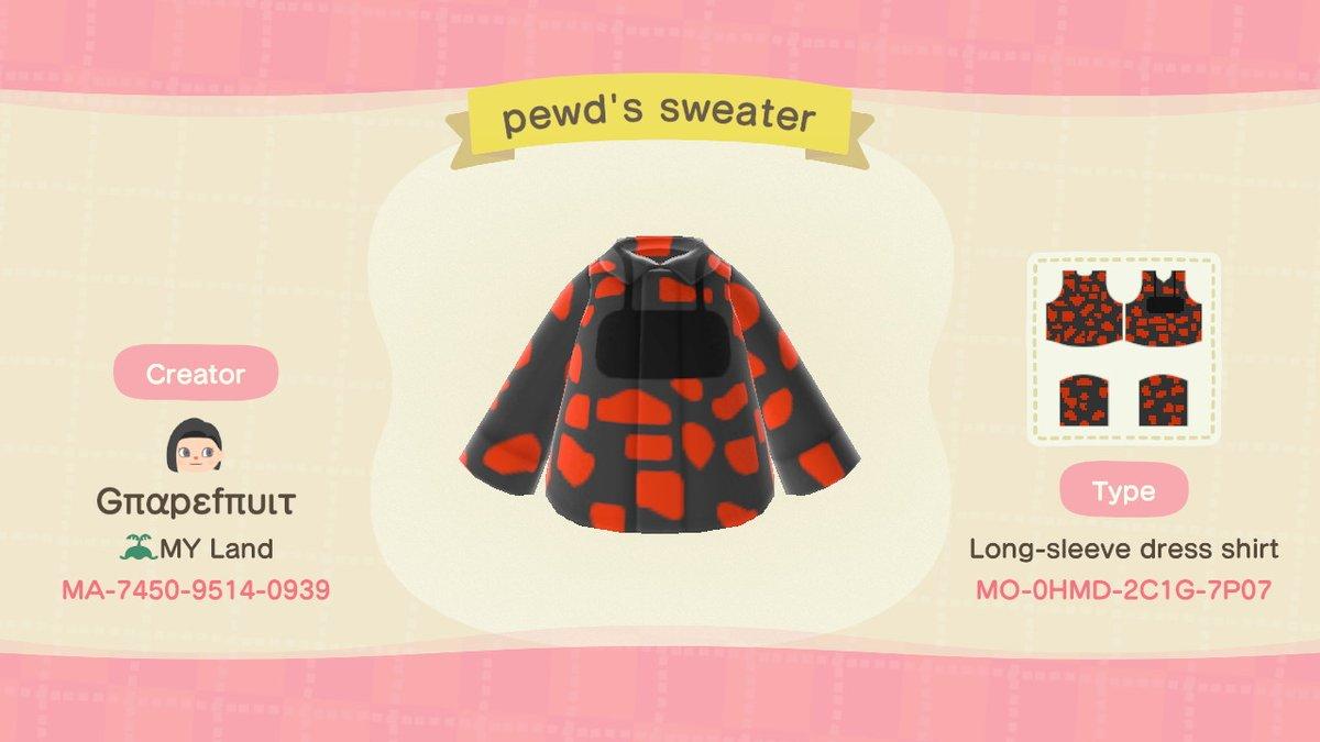 Animal Crossing Design Code: MO-0HMD-2C1G-7P07 Pewdiepie's mc skin
