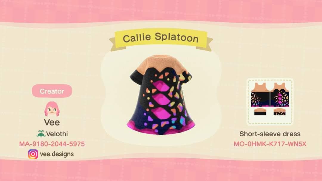 Animal Crossing Design Code: MO-0HMK-K717-WN5X Callie Splatoon